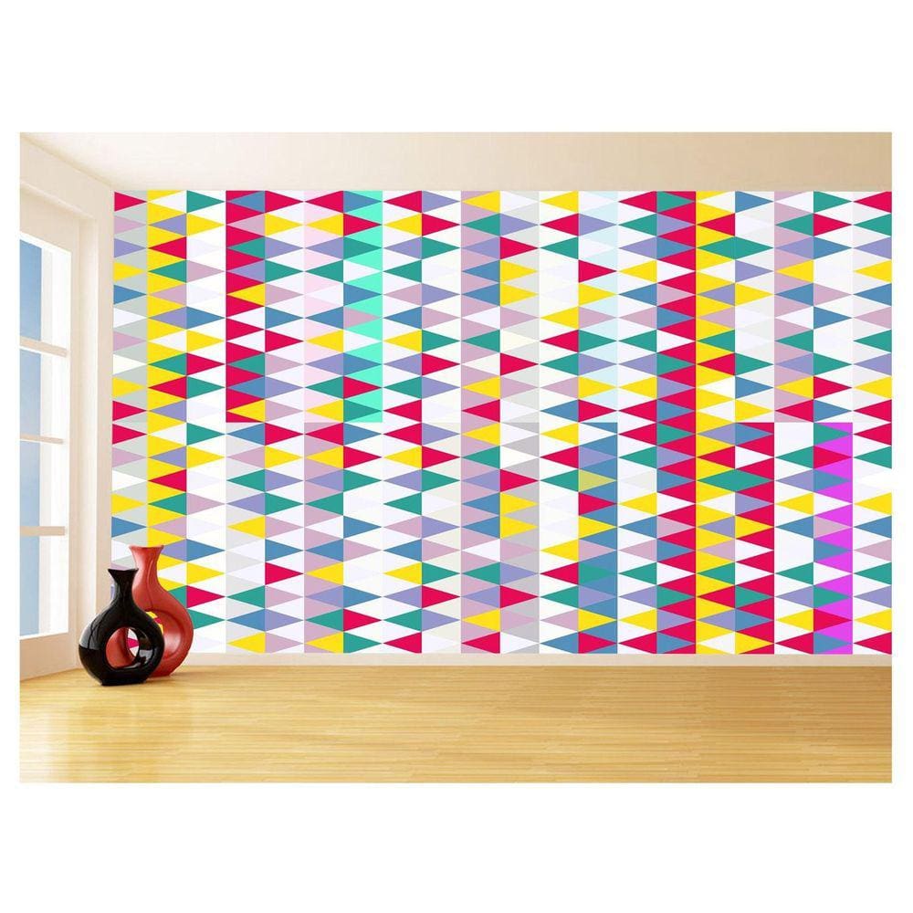 Papel De Parede Geométrico Triângulos Abstrato 3,5M Gmt90