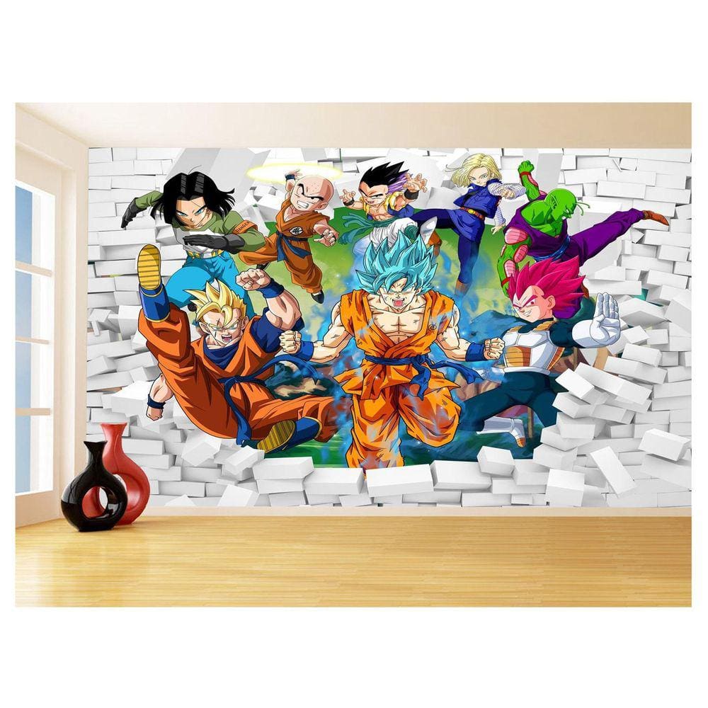 Papel De Parede 3D Dragon Ball Goku Vegeta Anime 3,5M Dbz33