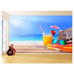 Papel De Parede 3D Bebidas Aperitivo Praia Drink 3,5M Al263