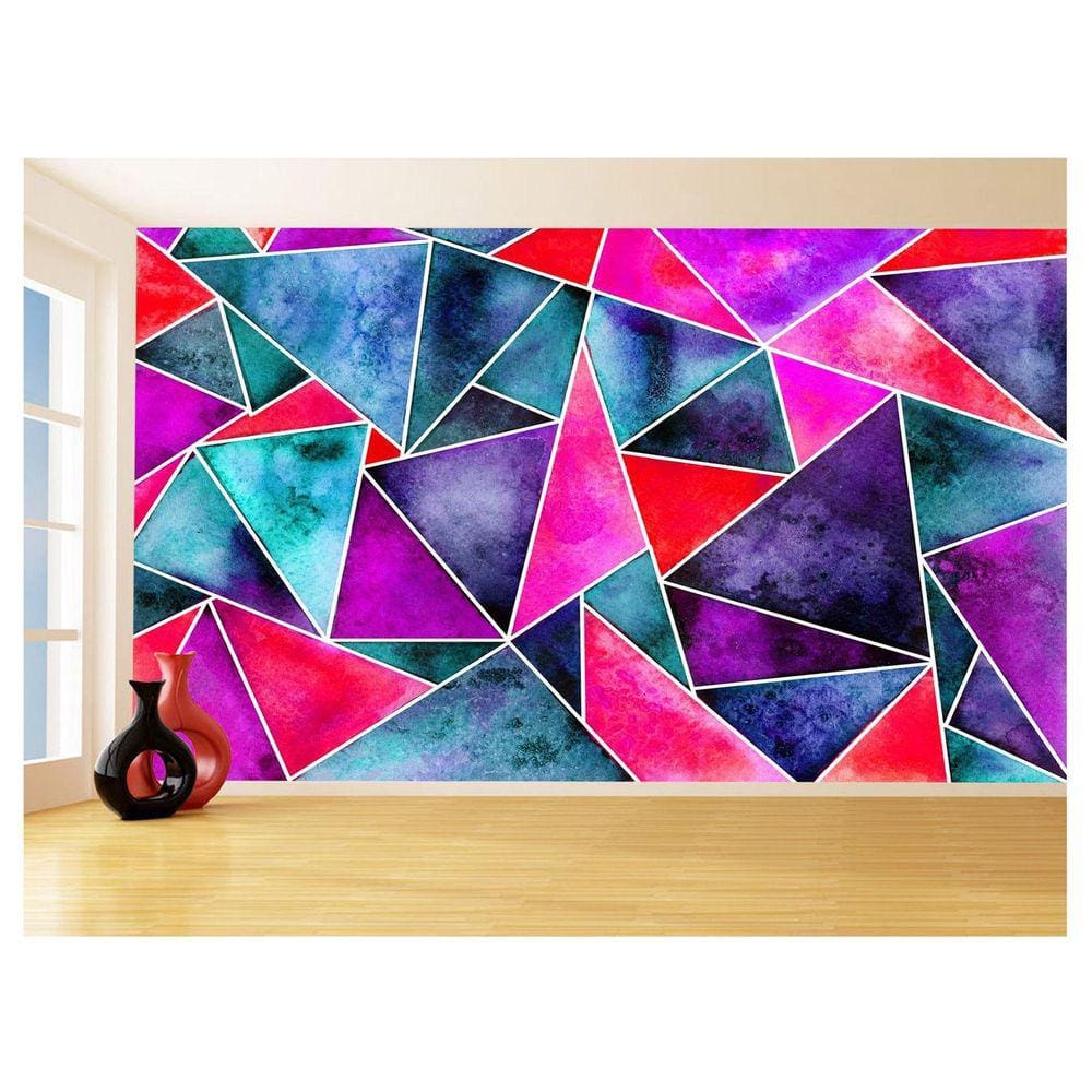 Papel De Parede Geométrico Triângulos Abstrato 3,5M Gmt58