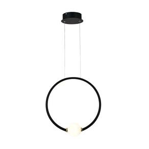Pendente Arco LED 30W Preto 4000K - Vidro Incluso