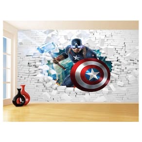 Papel De Parede Heróis Capitão América Martelo 3,5M Nhma105