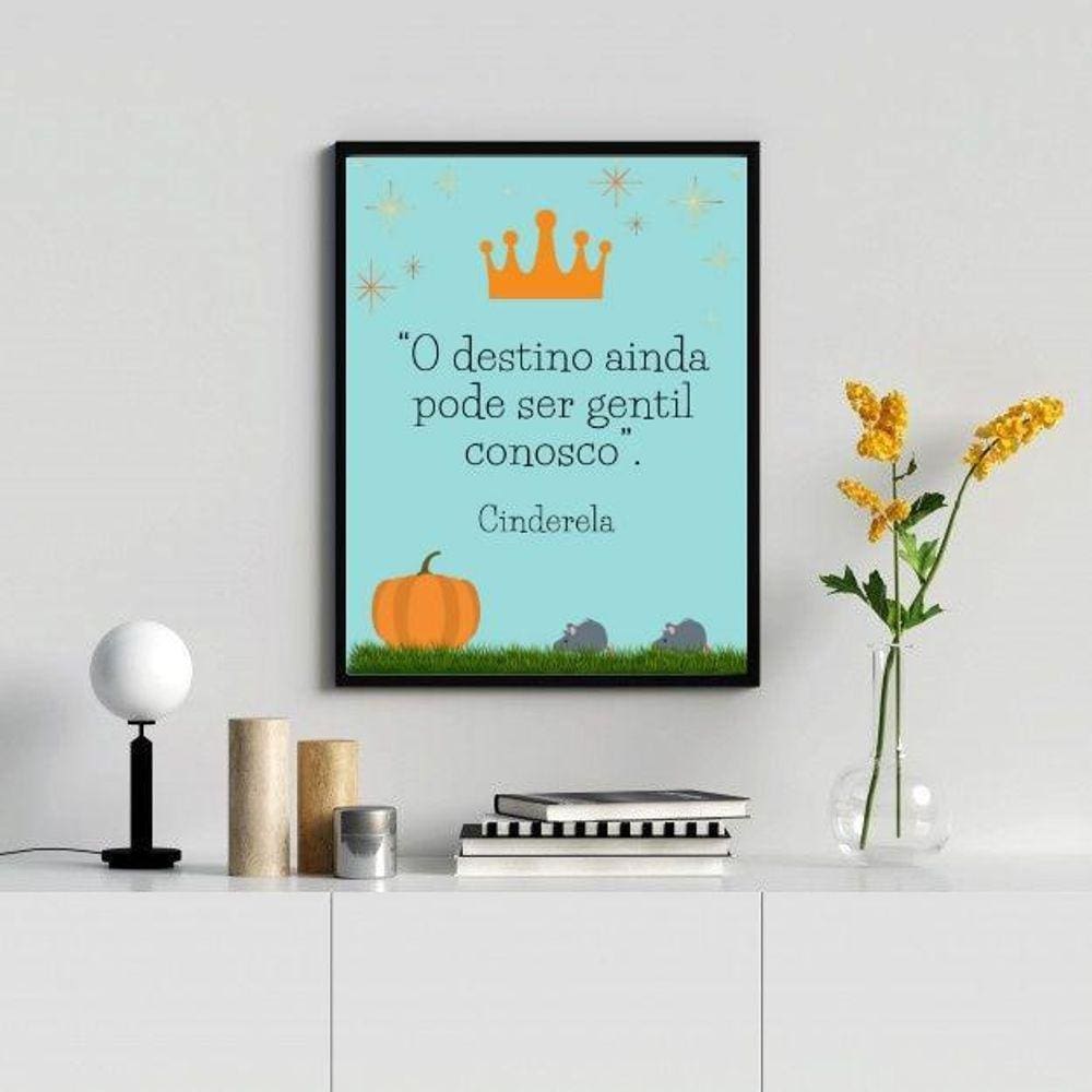 Quadro Destino Gentil 33x24cm Moldura Preta