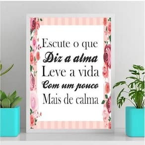 Quadro Escute O Que Diz A Alma 24X18Cm - Com Vidro