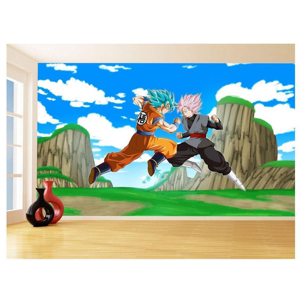 Papel De Parede Dragon Ball Goku Vegeta Anime 3,5M Dbz501