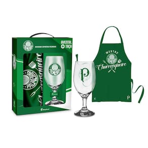 Kit Presente Taça 330Ml Com Avental - Time Palmeiras