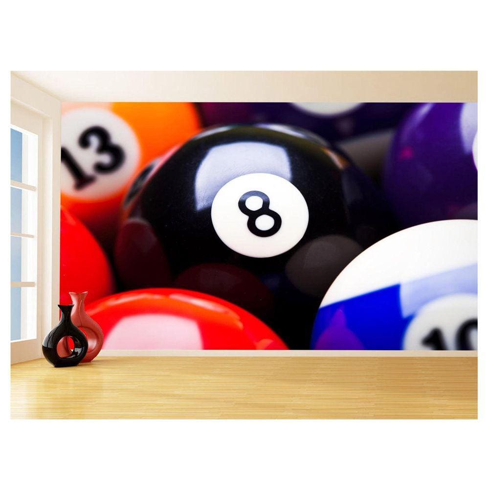 Papel De Parede 3D Salão De Jogos Bilhar Sinuca 3,5M Jcs37