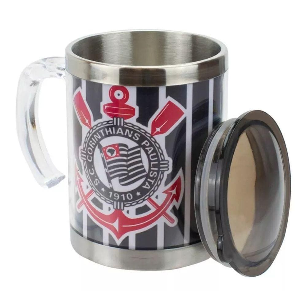 Caneca Térmica Com Tampa 450ml - Corinthians