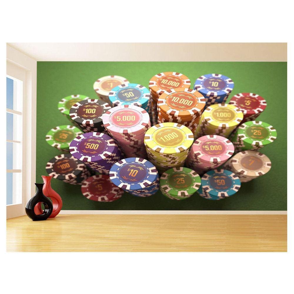Papel De Parede Salão De Jogos Cassino Fichas 3,5M Jcs125