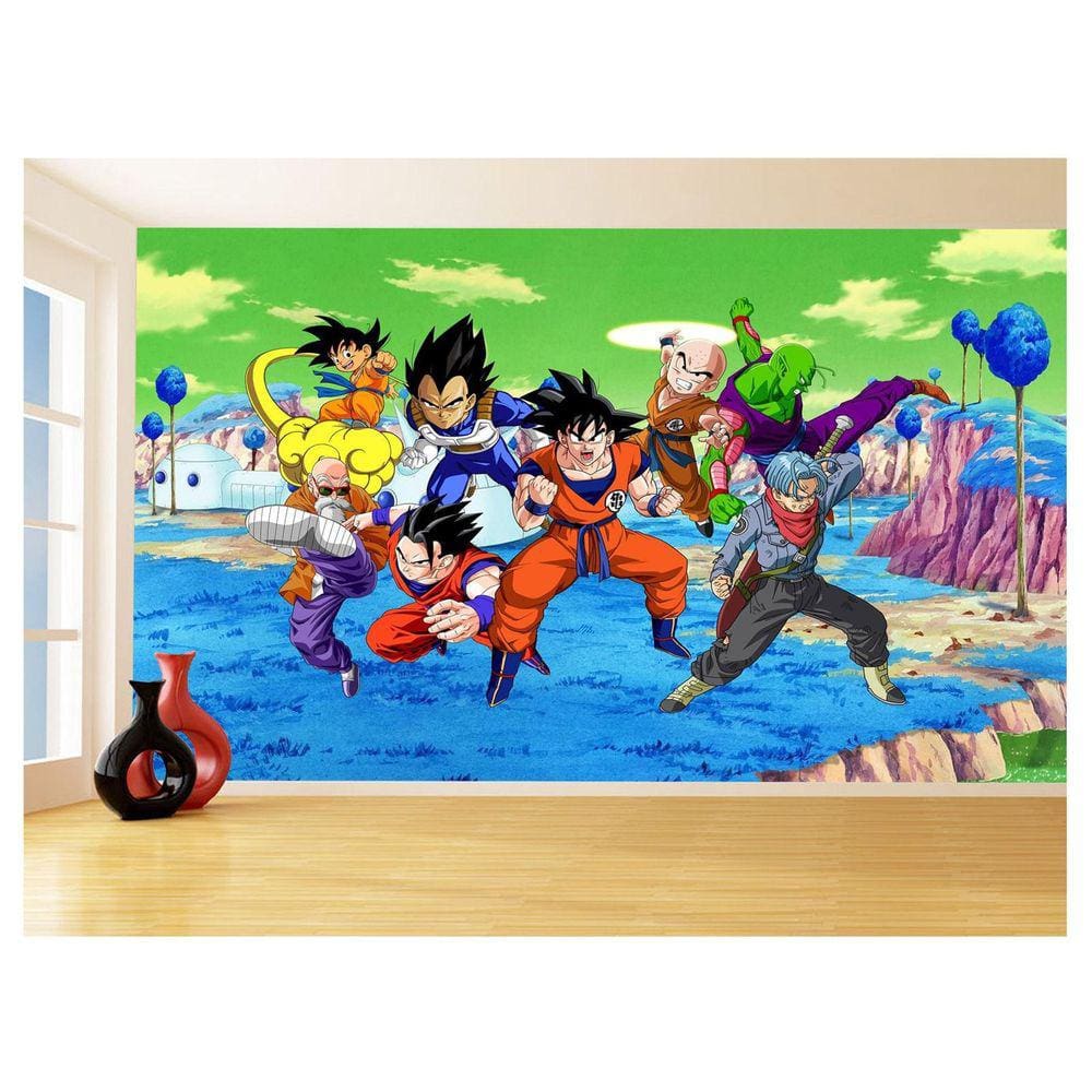 Papel De Parede Dragon Ball Goku Vegeta Anime 3,5M Dbz387