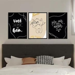 Kit Quadros Casal 24x18cm - Decoração para Quarto e Sala