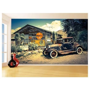 Papel De Parede 3D Cidade Antiga Vintage Retrô 3,5M Cda76