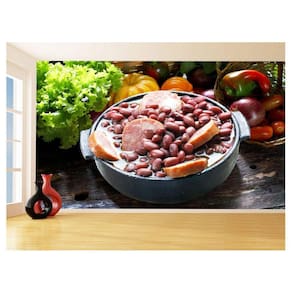 Papel De Parede Alimentos Feijoada Prato Arroz 3,5M Al315