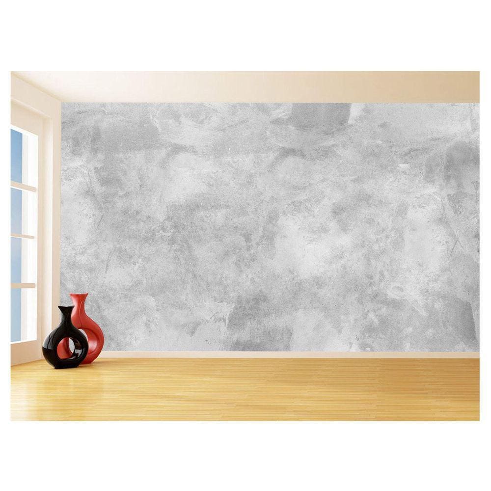 Papel De Parede 3D Concreto Queimado Liso Cinza 3,5M Kkt11