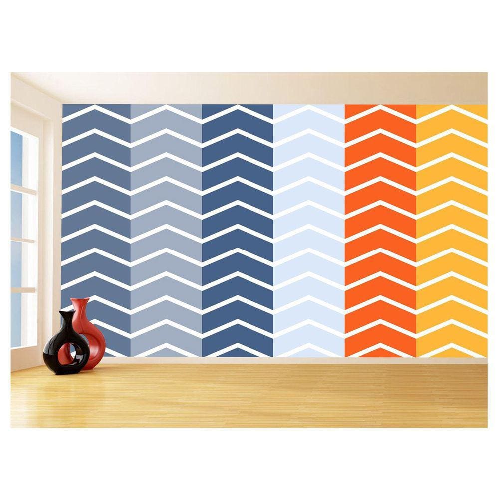 Papel De Parede 3D Sala Chevron Zig Zag Listras 3,5M Zig50