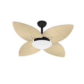 Ventilador Teto Winds Preto 4 Pás Palha Potente Ventax 110V