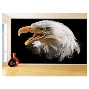 Papel De Parede 3D Animais Ave Aguia Rosto Olho 3,5M Anm286