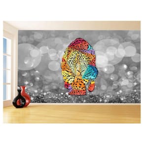 Papel De Parede 3D Animais Pop Art Onça Pintada 3,5M Pxa108