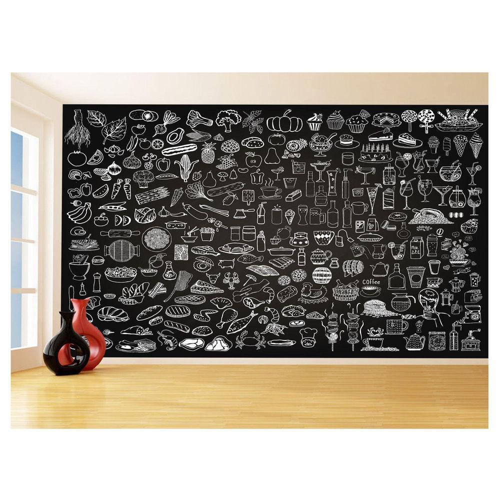 Papel De Parede 3D Estilo Lousa Cozinha Menu Dia 3,5M Lcb31