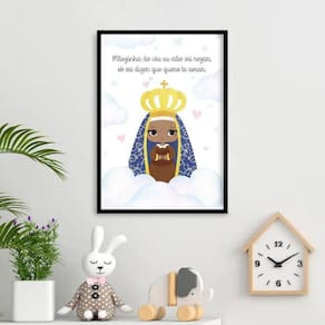 Quadro Nossa Senhora Aparecida 33x24cm - Madeira Preta