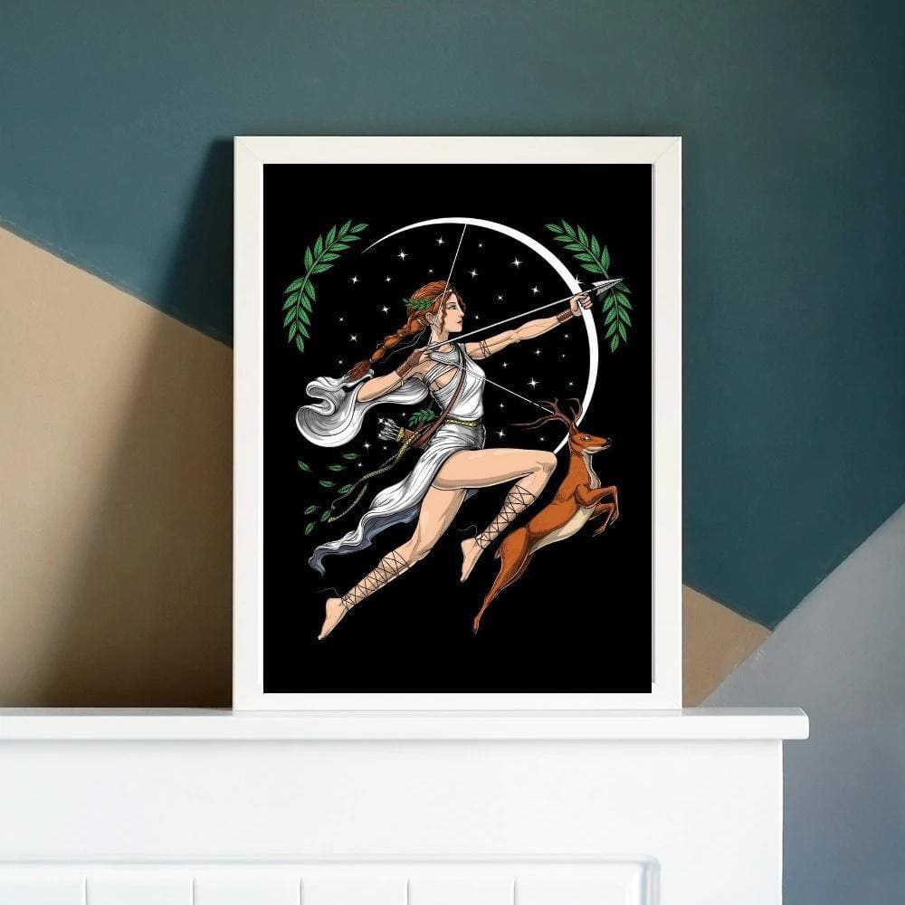 Quadro Deusa Artemis 24x18cm - Moldura Preta