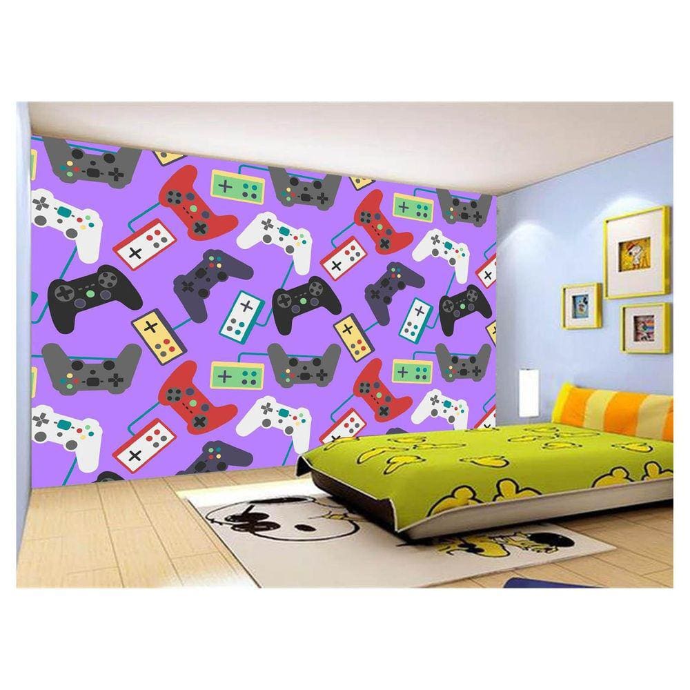 Papel De Parede 3D Infantil Controle Game Jogo 3,5M Azs258