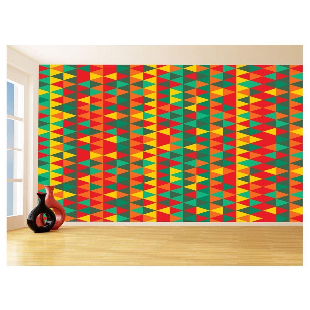 Papel De Parede Geométrico Triângulos Abstrato 3,5M Gmt86