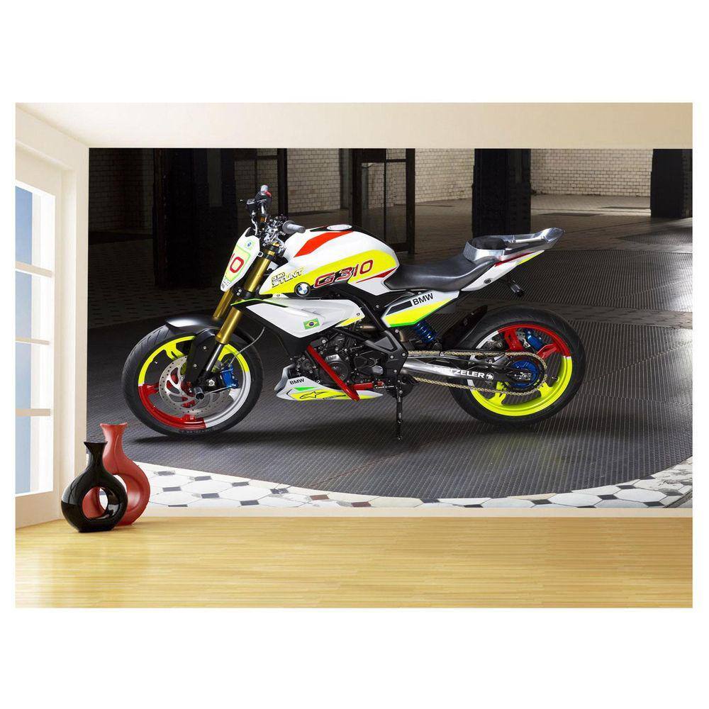 Papel De Parede 3D Moto Manobra Stunt Bmw Sport 3,5M Bkm50