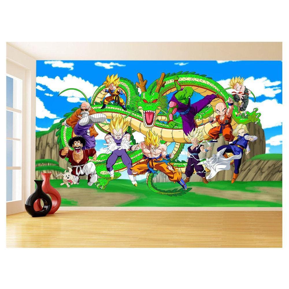 Papel De Parede Dragon Ball Goku Vegeta Anime 3,5M Dbz450