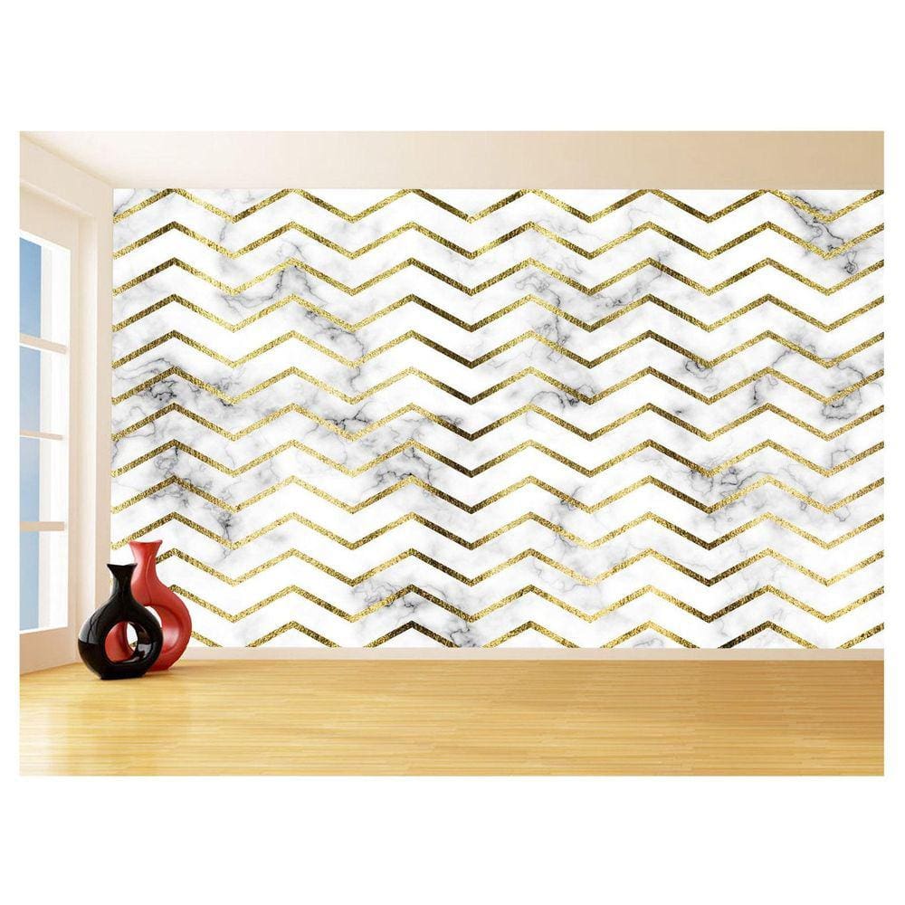Papel De Parede Estilo Marmore Chevron Zig Zag 3,5M Mbr72