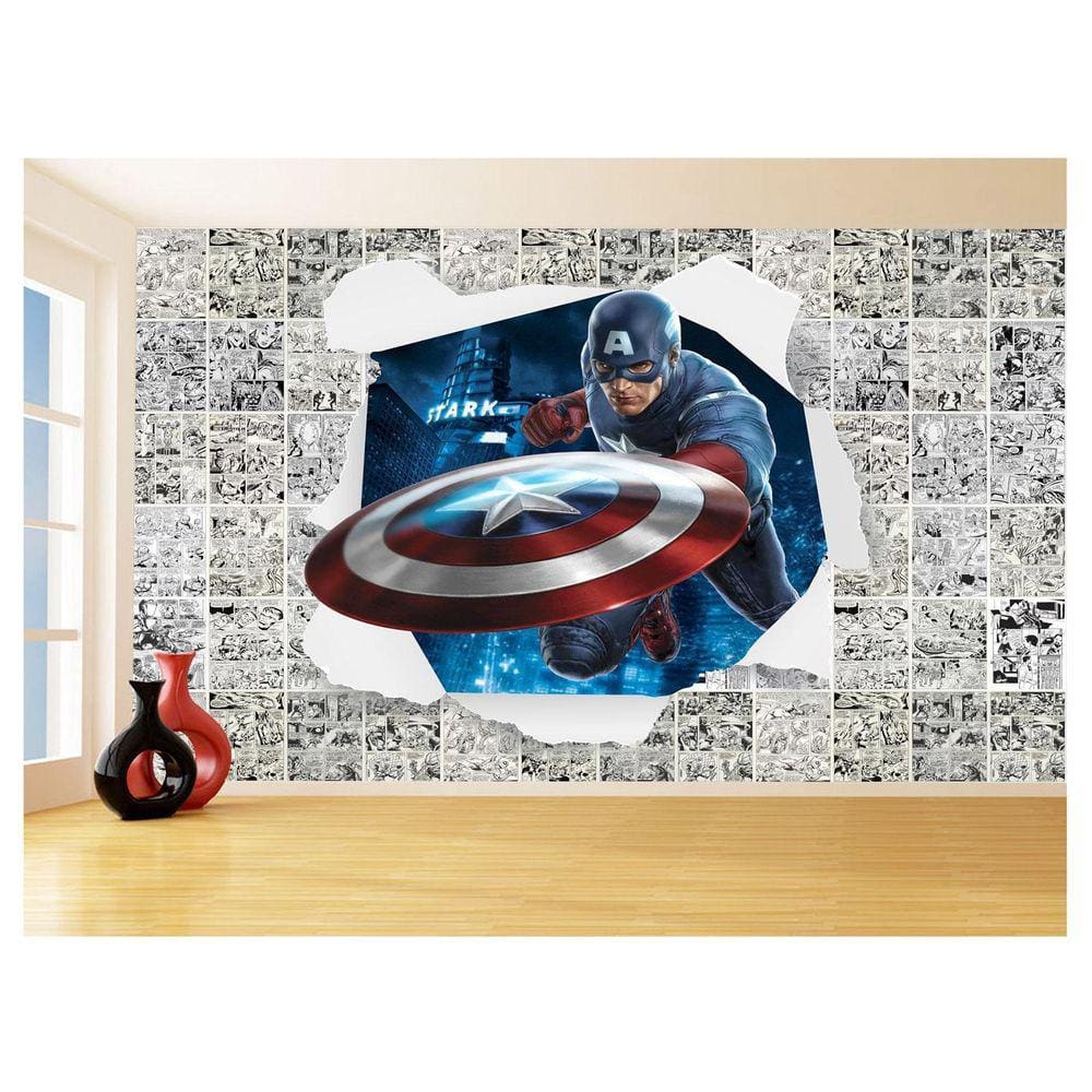 Papel De Parede 3D Heróis Página Quadrinhos Hq 3,5M Nhma162