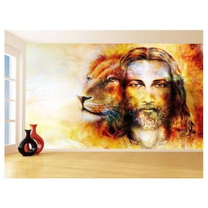 Papel De Parede 3D Religioso Jesus Leão De Judá 3,5M Rl89