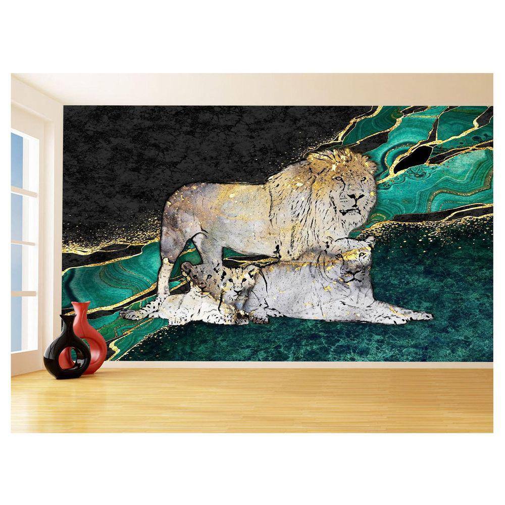 Papel De Parede Animais Pop Art Familia Leões 3,5M Pxa393