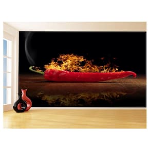 Papel De Parede 3D Arte Pimenta Picante Sexy 3,5M Tra153