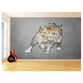 Papel De Parede 3D Animais Pop Art Touro Bull 3,5M Pxa193