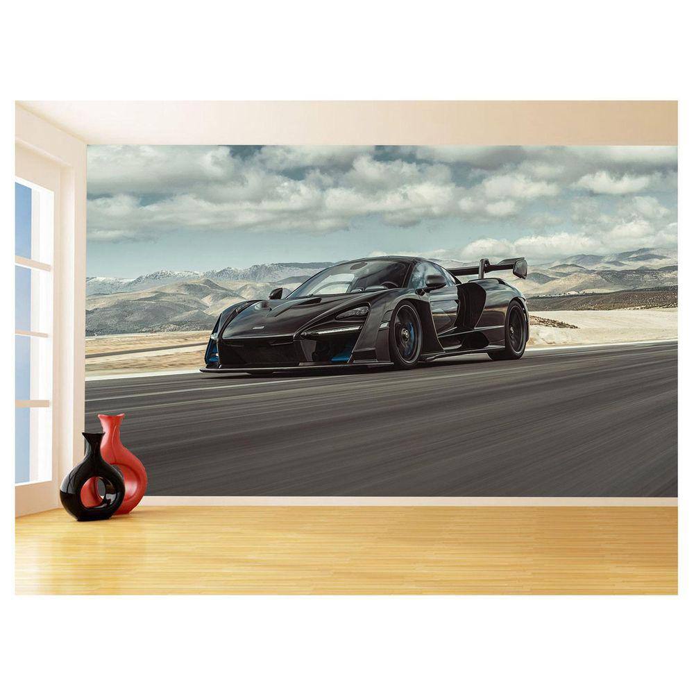 Papel De Parede 3D Carro Mc Laren Pista Super 3,5M Car282