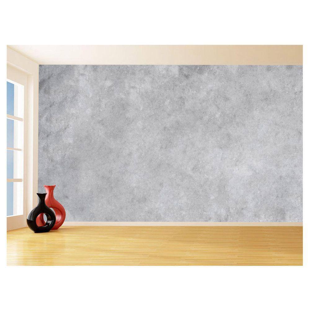 Papel De Parede 3D Concreto Queimado Liso Cinza 3,5M Kkt19