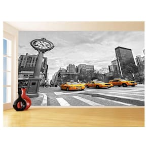 Papel De Parede 3D Cidade New York Preto Branco 3,5M Ncd284