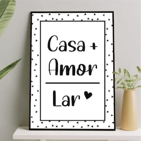 Quadro Dec. Casa Amor Lar 24x18cm - Vidro