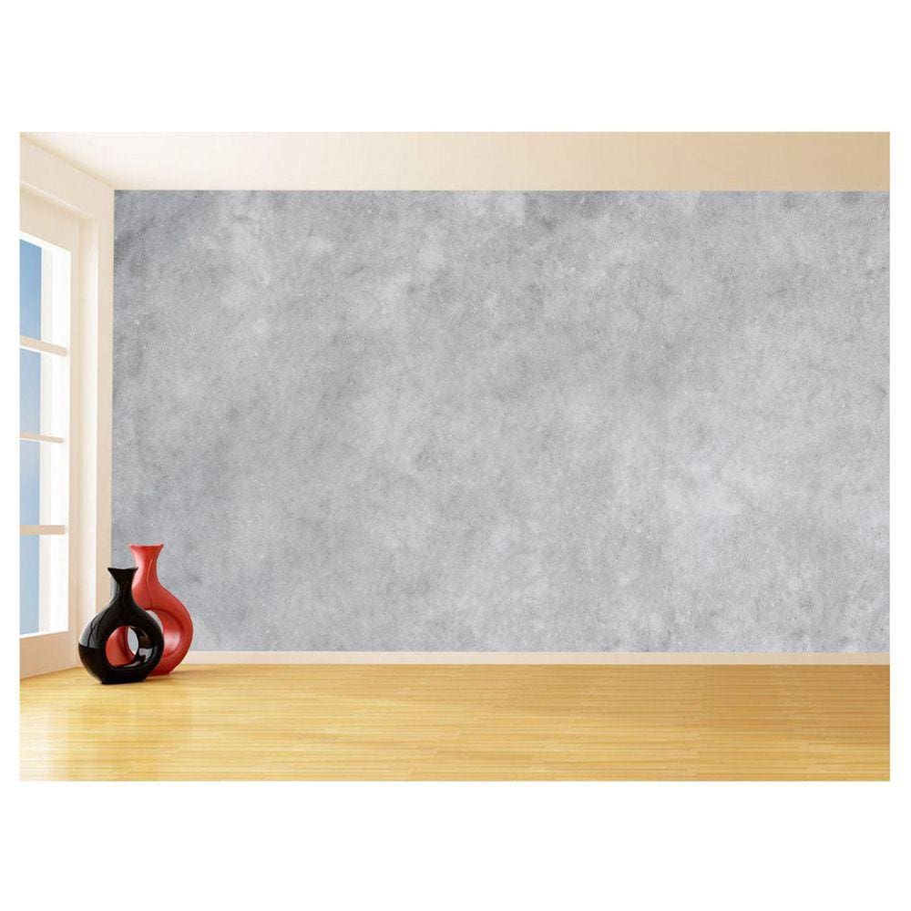 Papel De Parede 3D Concreto Queimado Liso Cinza 3,5M Kkt18
