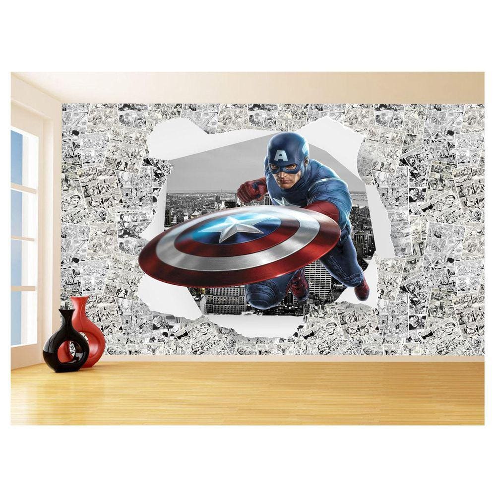 Papel De Parede 3D Heróis Página Quadrinhos Hq 3,5M Nhma260