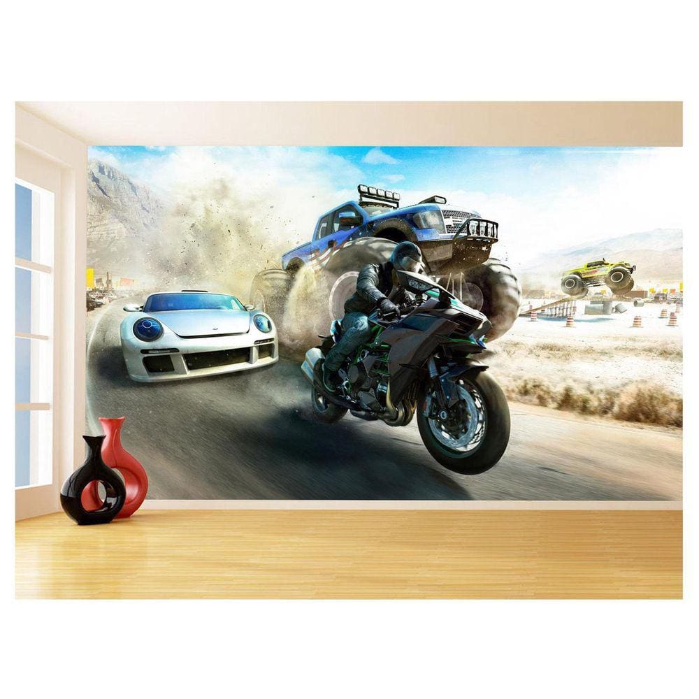Papel De Parede 3D Moto Gp Grand Prix Corrida 3,5M Bkm83