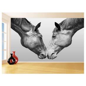 Papel De Parede Animais Casal Cavalos Fazenda 3,5M Anm340