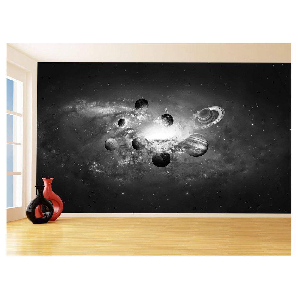 Papel De Parede 3D Espaço Estrelas Planetas 3,5M Nsp185