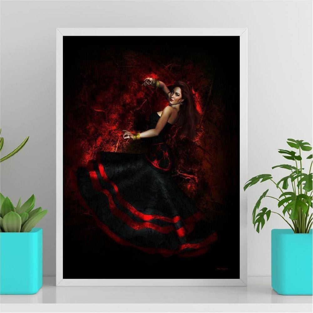 Quadro Maria Padilha Pombagira 24X18Cm - Com Vidro Branca