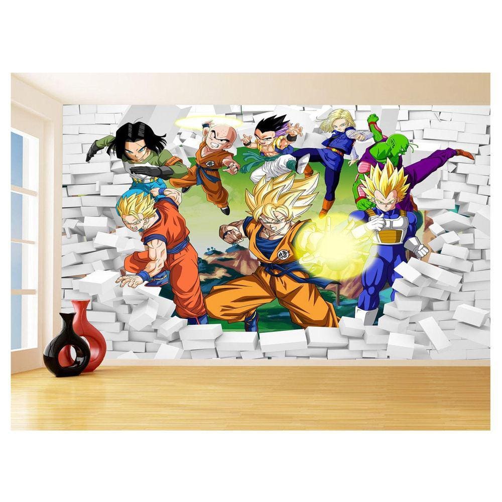 Papel De Parede 3D Dragon Ball Goku Vegeta Anime 3,5M Dbz36