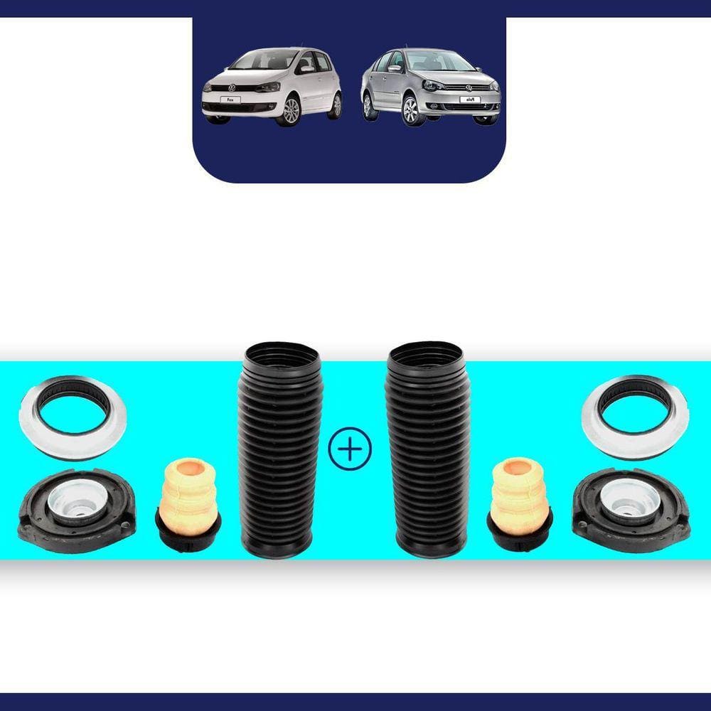 Kit Batente Haste Coifa Coxim Dianteiro Vw Fox Spacefox Polo