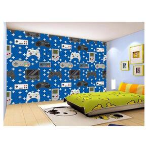 Papel De Parede 3D Infantil Controle Game Jogo 3,5M Azs264