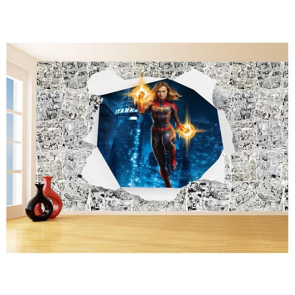 Papel De Parede 3D Heróis Página Quadrinhos Hq 3,5M Nhma191