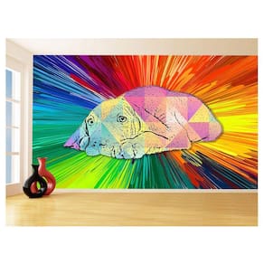 Papel De Parede 3D Animais Pop Art Cachorro Pet 3,5M Pxa229